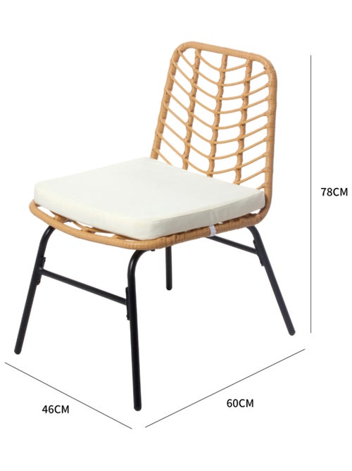 TOLEDE - Salon de jardin 2 places effet rotin - Kiabi