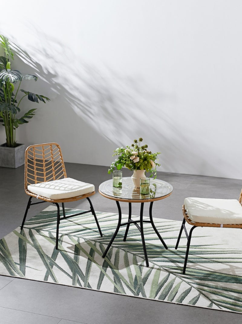 TOLEDE Salon de jardin 2 places effet rotin Marron - Kiabi