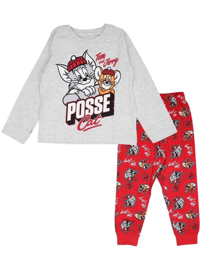 Tom et Jerry - Pyjama garçon imprimé Tom et Jerry en coton Rouge - Kiabi