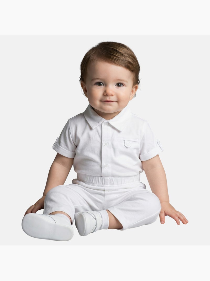 Tom Kids - Ensemble b?b? gar?on pour c?r?monies estivales chemise gilet n?ud papillon et short Blanc - Kiabi
