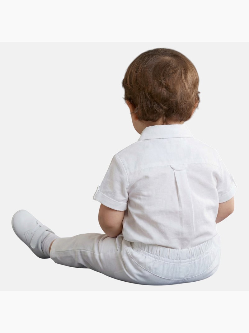 Tom Kids - Ensemble b?b? gar?on pour c?r?monies estivales chemise gilet n?ud papillon et short Blanc - Kiabi