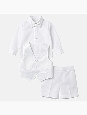 Tom Kids - Ensemble bébé garçon avec chemise gilet short et nœud papillon