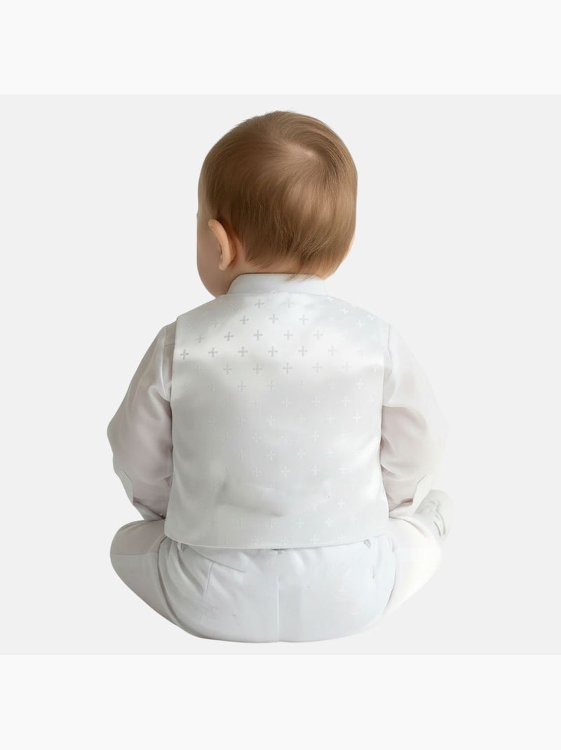 Tom Kids - Ensemble bébé garçon avec chemise gilet short et n?ud papillon Blanc - Kiabi