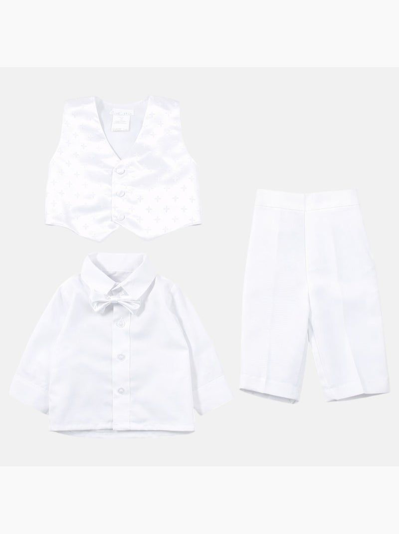 Tom Kids - Ensemble bébé garçon avec chemise gilet short et n?ud papillon Blanc - Kiabi