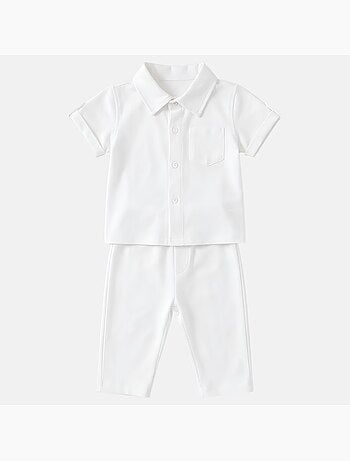 Tom Kids - Ensemble bébé garçon de cérémonie chemise manches courtes et pantalon