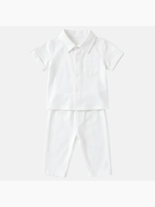 Tom Kids - Ensemble bébé garçon de cérémonie chemise manches courtes et pantalon - Kiabi