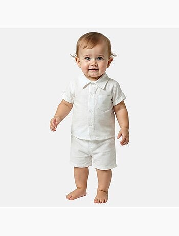 Tom Kids - Ensemble bébé garçon de cérémonie chemise manches courtes et short