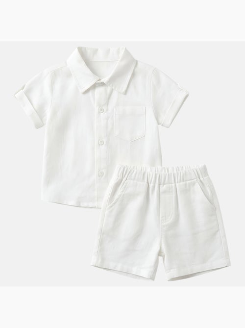 Tom Kids - Ensemble bébé garçon de cérémonie chemise manches courtes et short - Kiabi
