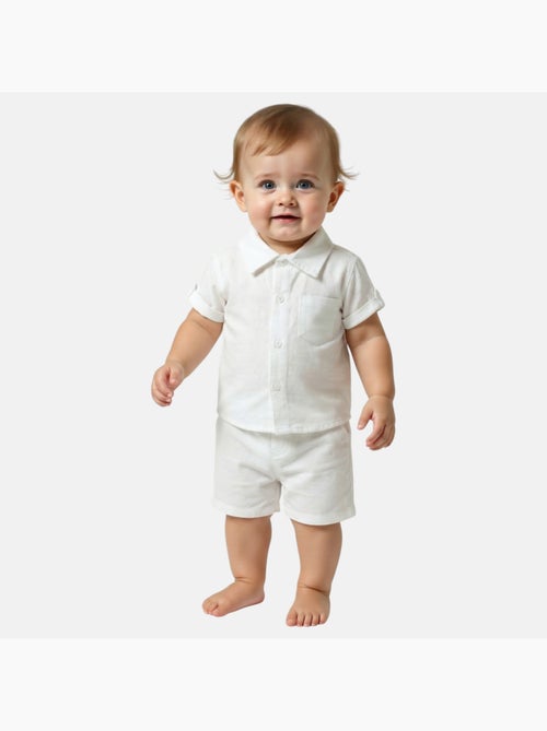 Tom Kids - Ensemble bébé garçon de cérémonie chemise manches courtes et short - Kiabi