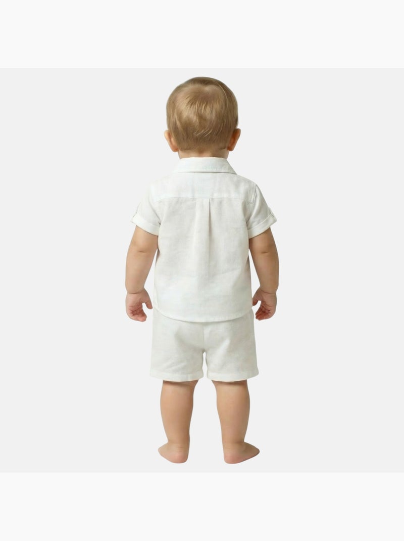 Tom Kids - Ensemble bébé garçon de cérémonie chemise manches courtes et short Blanc - Kiabi