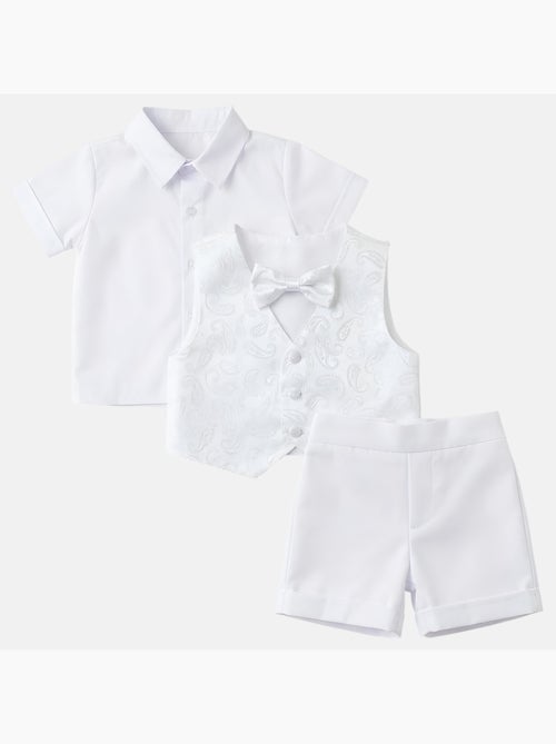 Tom Kids - Ensemble bébé garçon de cérémonie gilet chemise short et noeux papillon - Kiabi