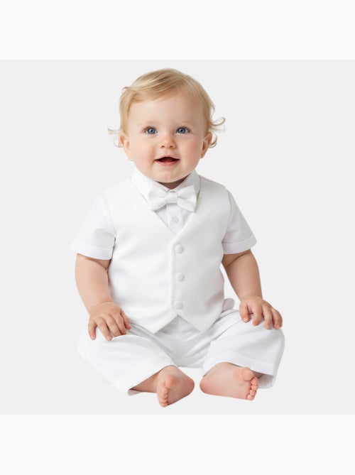 Tom Kids - Ensemble bébé garçon de cérémonie gilet chemise short et noeux papillon - Kiabi