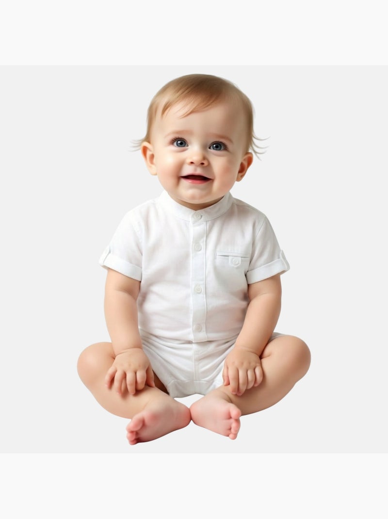 Tom Kids - Ensemble bébé garçon pour cérémonie chemise manches courtes et short Blanc - Kiabi