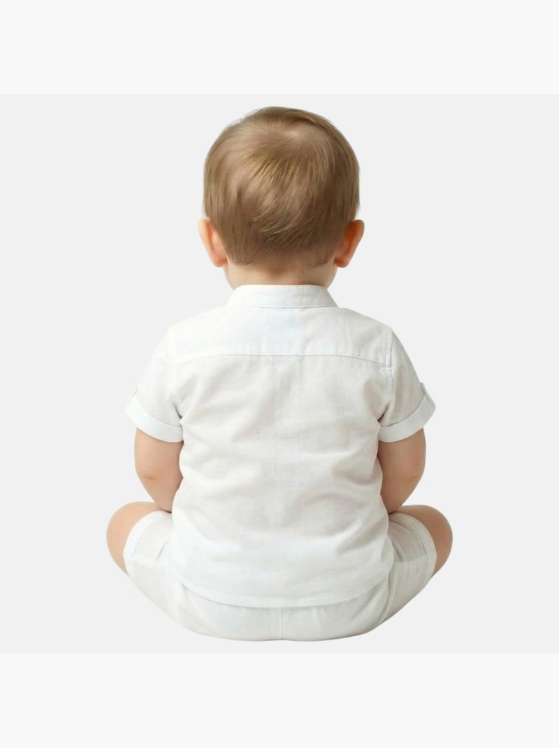 Tom Kids - Ensemble bébé garçon pour cérémonie chemise manches courtes et short Blanc - Kiabi
