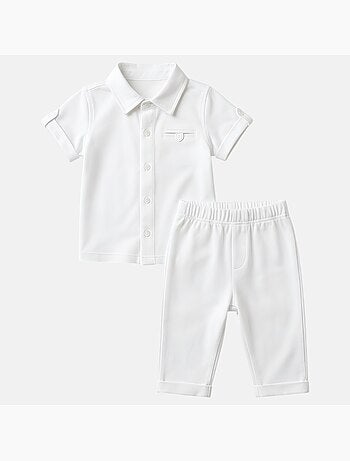 Tom Kids - Ensemble bébé garçon pour cérémonies estivales chemise gilet n?ud papillon et short