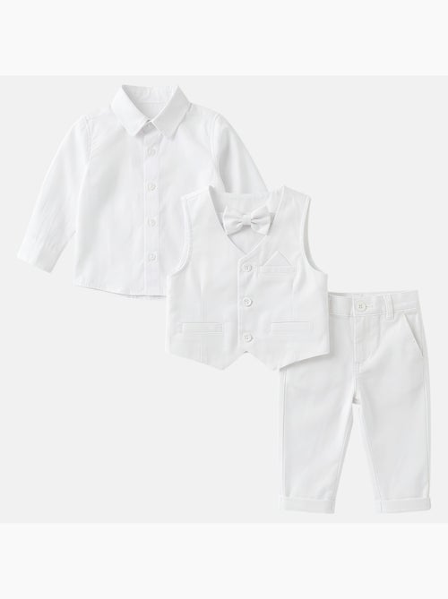 Tom Kids - Ensemble bébé garçon pour les cérémonies chemise gilet n?ud papillon et pantalon 7/8ème - Kiabi