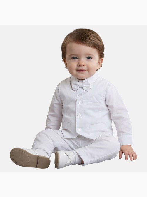 Tom Kids - Ensemble bébé garçon pour les cérémonies chemise gilet n?ud papillon et pantalon 7/8ème - Kiabi