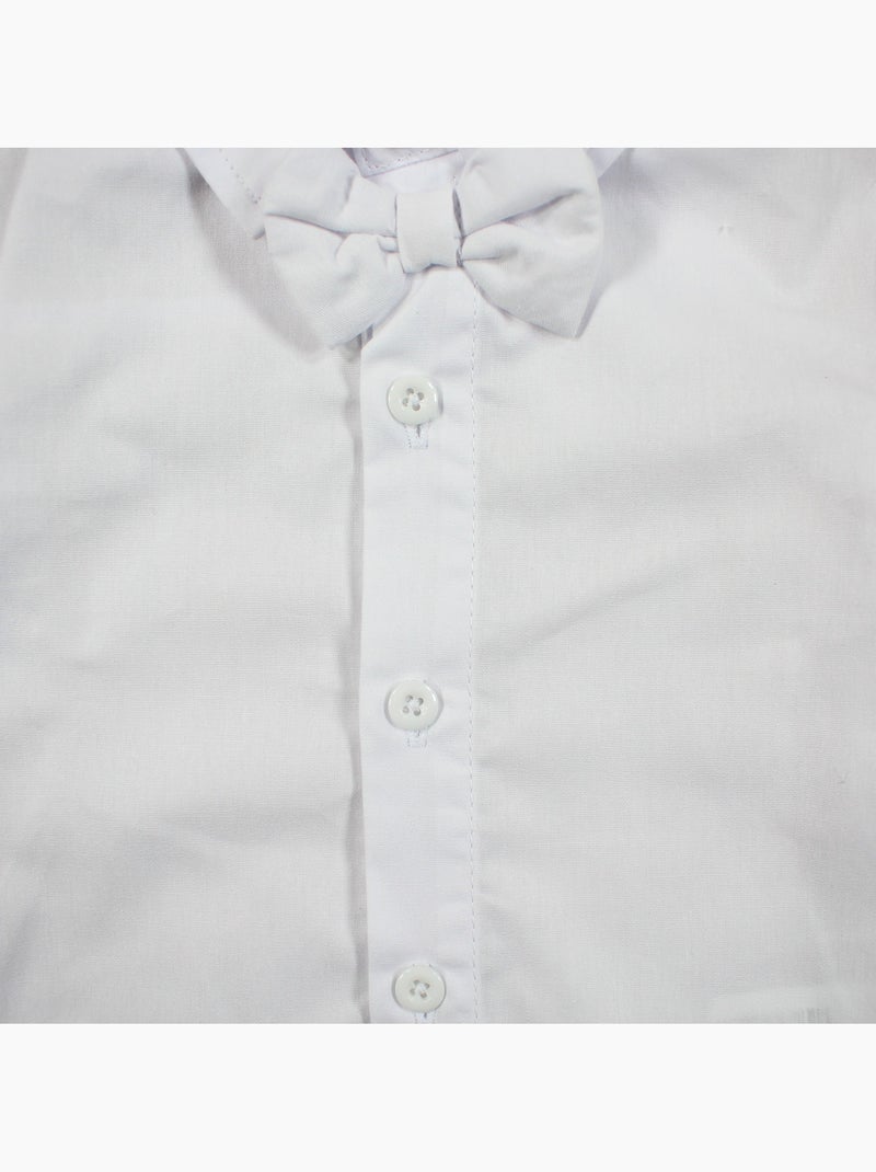 Tom Kids - Ensemble bébé garçon pour les cérémonies chemise gilet n?ud papillon et pantalon 7/8ème Blanc - Kiabi