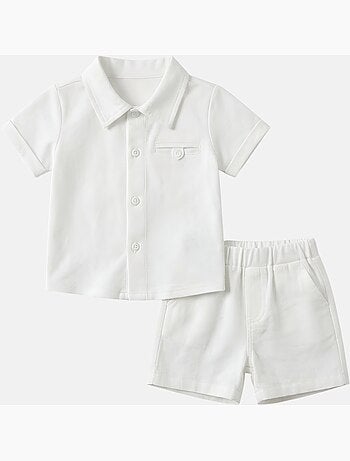 Tom Kids - Ensemble bébé garçon pour les cérémonies chemise manches courtes et short