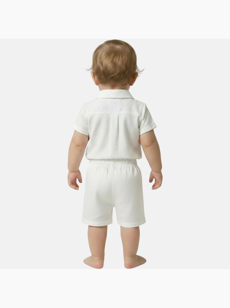 Tom Kids - Ensemble bébé garçon pour les cérémonies chemise manches courtes et short Blanc - Kiabi