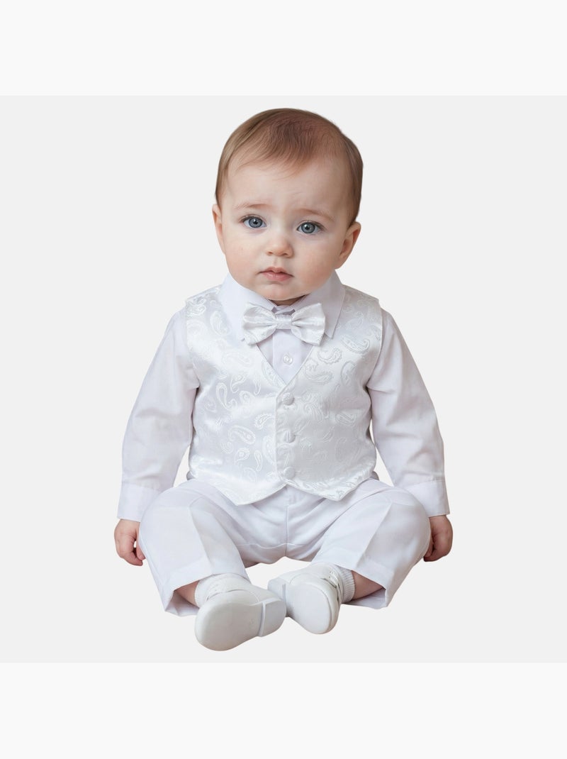 Tom Kids - Ensemble garçon cérémonie chemise manches courtes et short Blanc - Kiabi