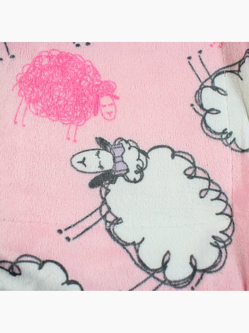 Tom Kids - Plaid bébé à motifs moutons et nuages Rose - Kiabi