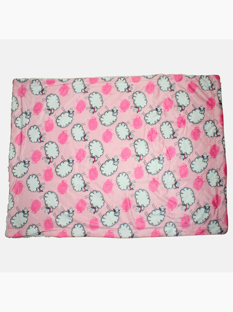 Tom Kids - Plaid bébé à motifs moutons et nuages Rose - Kiabi