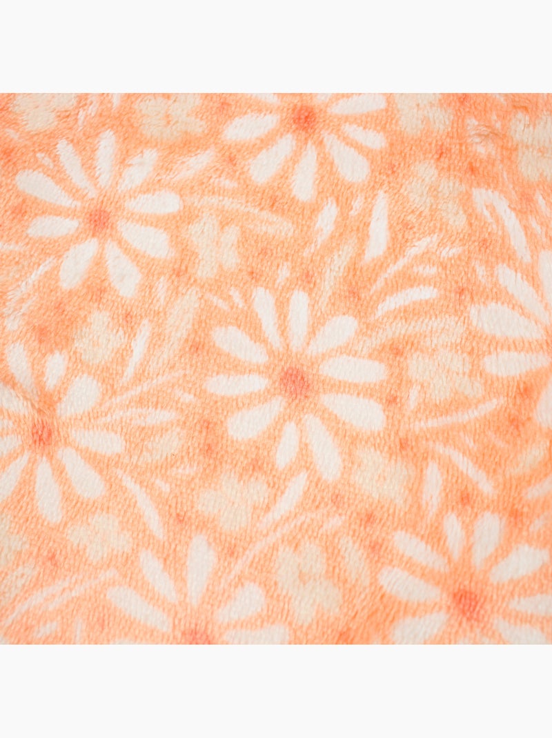 Tom Kids - Plaid bébé doux à motifs fleurs Orange - Kiabi