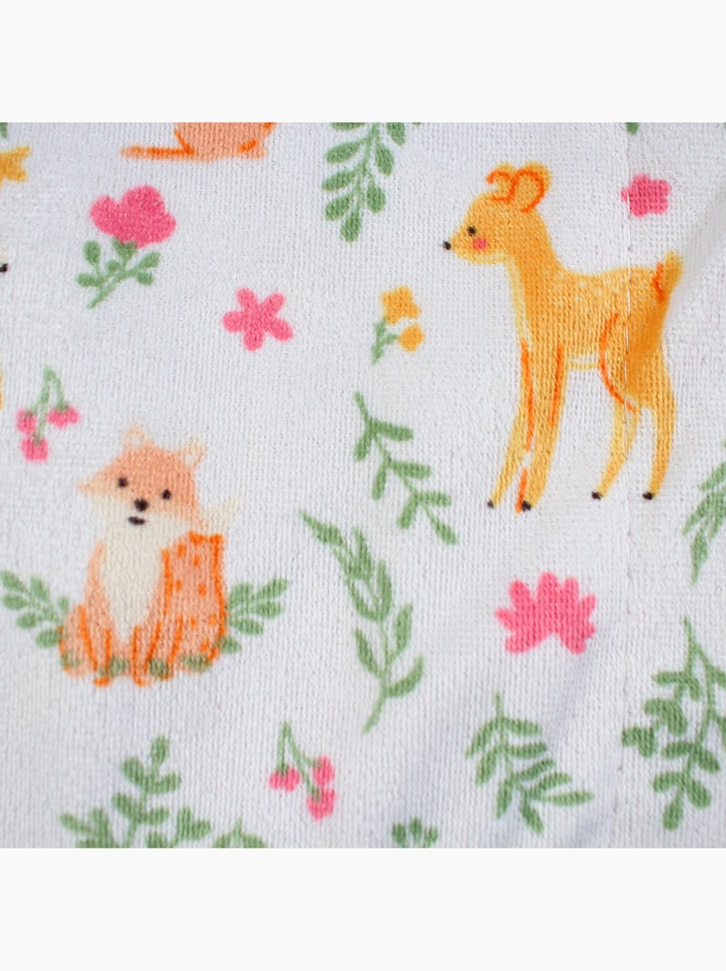 Tom Kids - Plaid doux à motifs animaux de la forêt Blanc - Kiabi