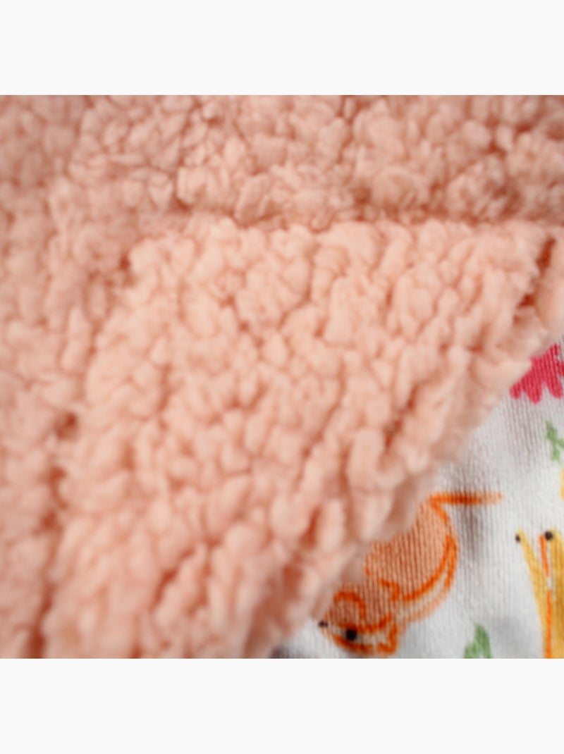 Tom Kids - Plaid doux à motifs animaux de la forêt Blanc - Kiabi