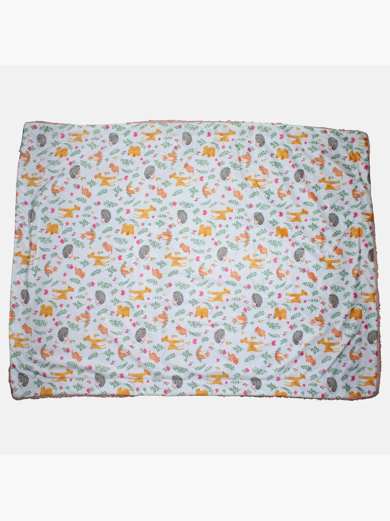 Tom Kids - Plaid doux à motifs animaux de la forêt Blanc - Kiabi