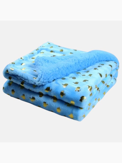 Tom Kids - Plaid doux à motifs éléphants dorés - Kiabi