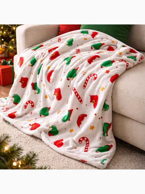 Tom Kids - Plaid doux enfant à motifs de Noël - Kiabi