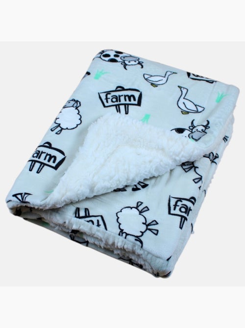 Tom Kids - Plaid doux et confortable motifs ferme - Kiabi