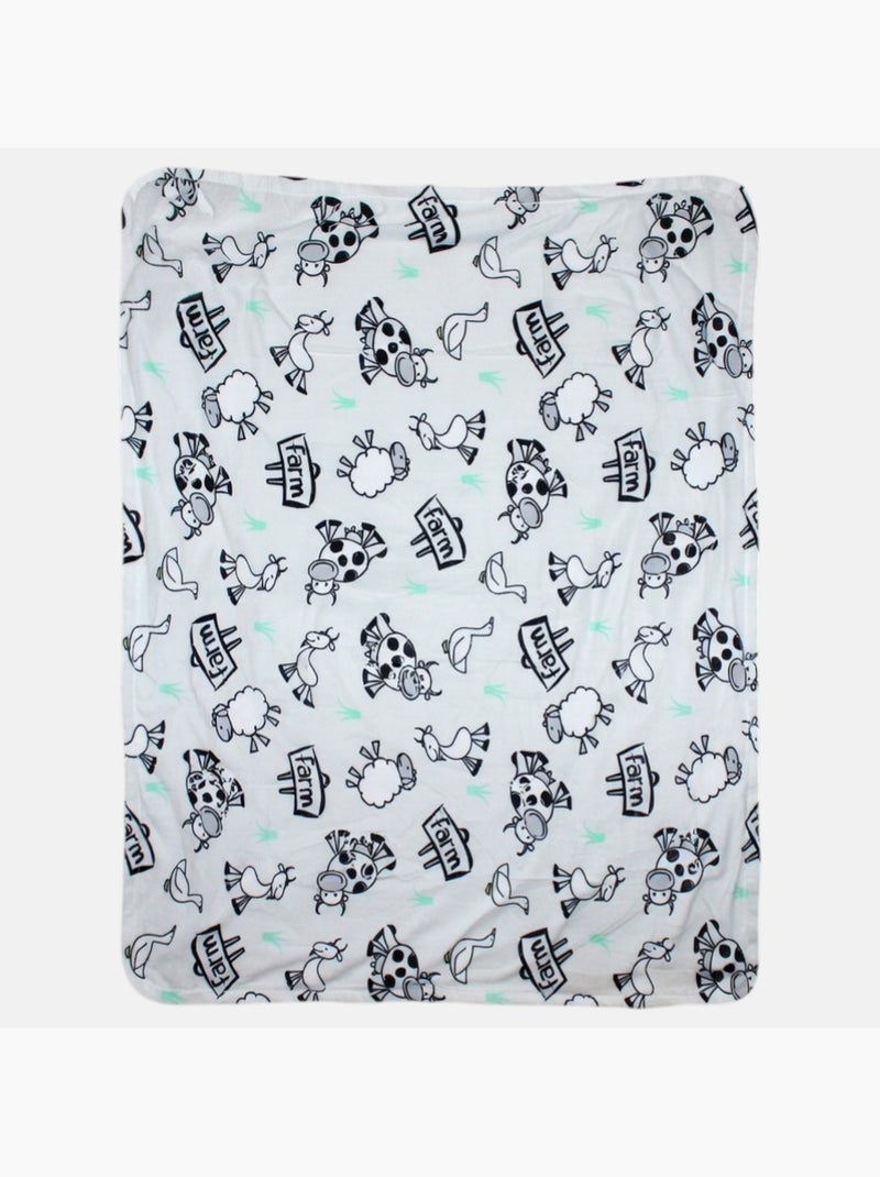Tom Kids - Plaid doux et confortable motifs ferme Gris - Kiabi