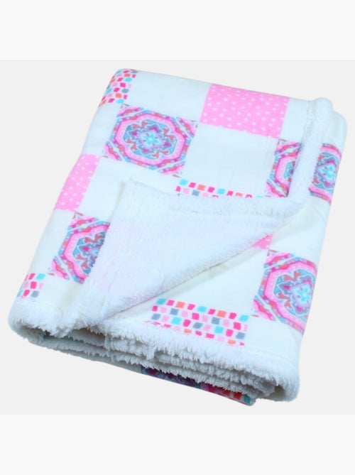 Tom Kids - Plaid doux et confortable motifs roses - Kiabi