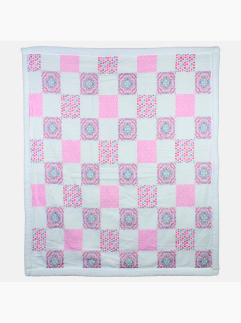 Tom Kids - Plaid doux et confortable motifs roses Rose - Kiabi