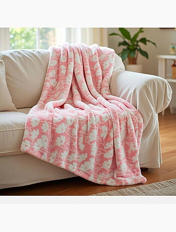 Tom Kids - Plaid doux pour fille à motifs floraux