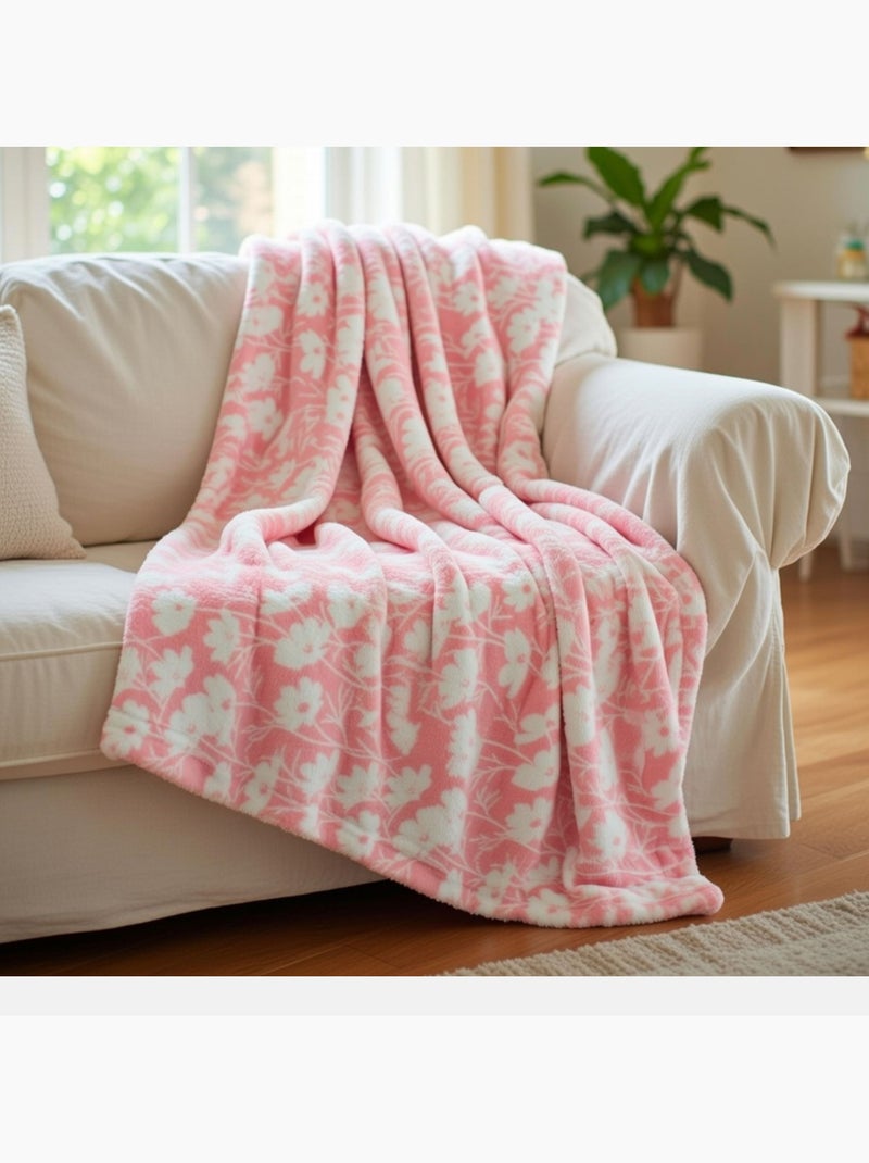 Tom Kids - Plaid doux pour fille à motifs floraux Rose - Kiabi