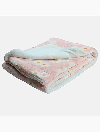 Tom Kids - Plaid doux pour fille à motifs marguerites