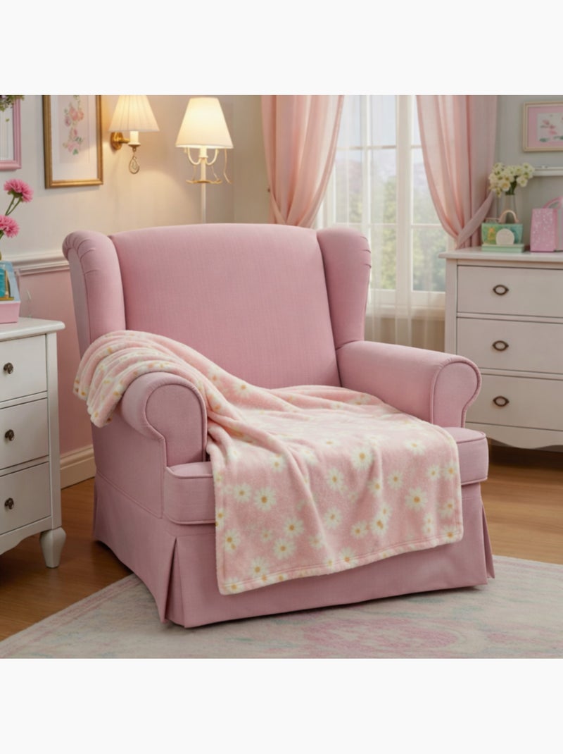 Tom Kids - Plaid doux pour fille à motifs marguerites Rose - Kiabi