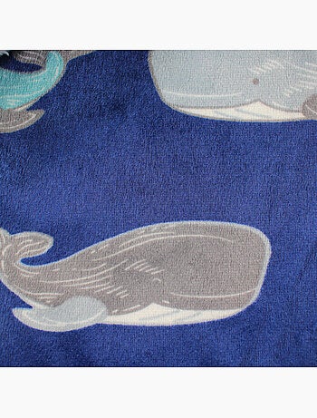 Tom Kids - Plaid doux pour garçon à motifs baleines