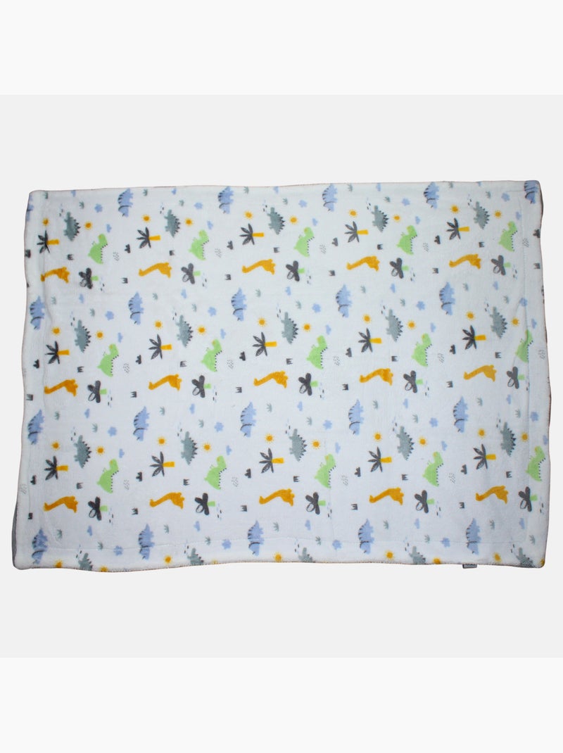 Tom Kids - Plaid doux pour petit garçon à motifs dinosaures Blanc - Kiabi