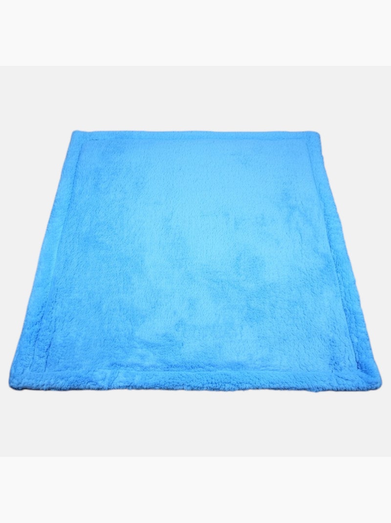 Tom kids - plaid polaire doux à motifs éléphants 75 x 150 cm Bleu - Kiabi