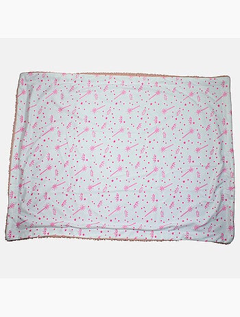 Tom kids - plaid polaire doux à motifs étoiles et couronnes 75 x 150 cm