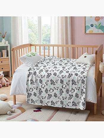 Tom kids - plaid polaire doux à motifs ferme 75 x 150 cm