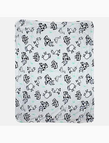 Tom kids - plaid polaire doux à motifs ferme 75 x 150 cm
