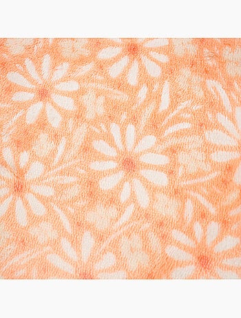 Tom kids - plaid polaire doux à motifs fleurs 75 x 150 cm, doublure effet mouton