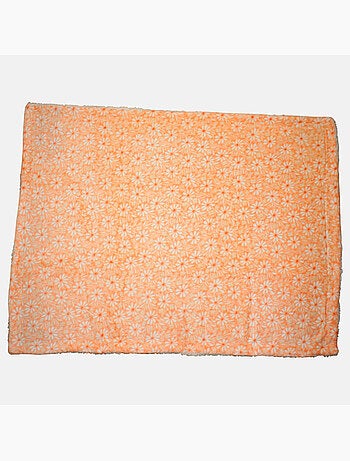 Tom kids - plaid polaire doux à motifs fleurs 75 x 150 cm, doublure effet mouton