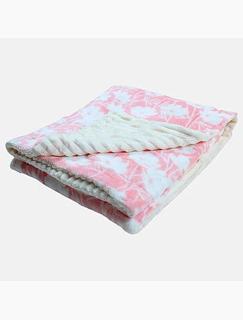 Tom kids - plaid polaire doux à motifs floraux 75 x 150 cm